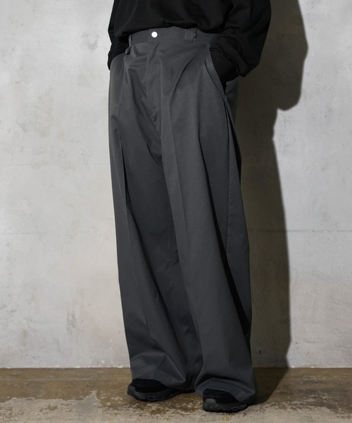 SUNNY SPORTS(サニースポーツ)の「SUNNY SPORTS / サニースポーツ LIGHT TWILL BAGGY PANTS ライトツイル バギーパンツ Aラインシルエット ワイドパンツ(その他パンツ・メンズ・チャコールグレー/ブラック・LARGE/MEDIUM)」の8枚目の写真