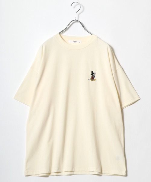 確認用☆Disney レディース ビックシルエット Tシャツ Disney tシャツ Disney（ディズニー）キャラクターカレッジロゴ