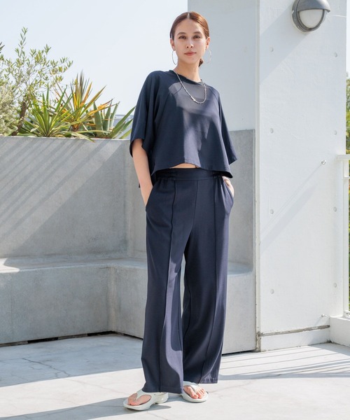 HEREIAM（ヘレイアム）の「【HEREIAM】イージーツイルパンツ（その他パンツ・レディース・ネイビー/バーガンディー・MEDIUM/SMALL）」の3枚目の写真