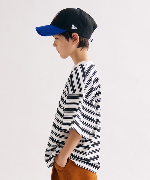 PAIRMANON STREET（ペアマノンストリート）の「【PAIRMANON STREET】OE天竺 マルチボーダー Tシャツ（Tシャツ/カットソー・キッズ・ホワイト/ブラック/オレンジ/ブラウン/グリーン/ブルー・100/110/120/130/140/150/160/90）」の13枚目の写真