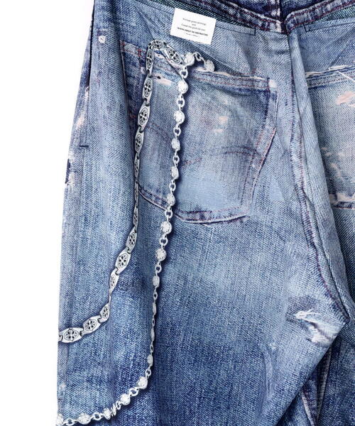 TALKING ABOUT THE ABSTRACTION（トーキング　アバウト　ジ　アブストラクション）の「TALKING ABOUT THE ABSTRACTION/トーキングアバウトジアブストラクション/別注 PRINT DENIM WITH CHAIN（その他パンツ・メンズ・その他4/ブラック・M/L/S）」の20枚目の写真