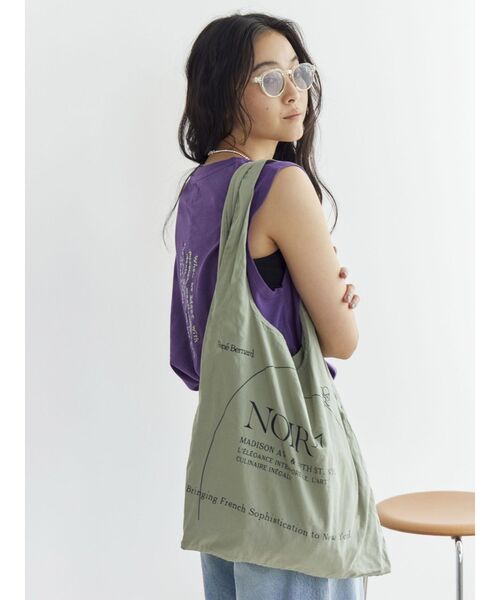 Ungrid（アングリッド）の「カラーロゴエコBAG（トートバッグ・レディース・ピンク/グリーン/ダークオレンジ/ブルー/アイボリー・FREE）」の3枚目の写真