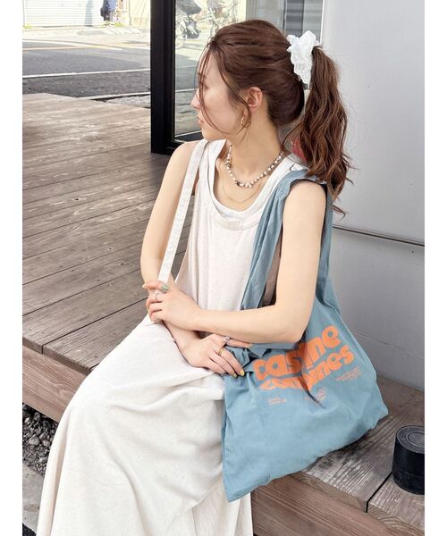 Ungrid（アングリッド）の「カラーロゴエコBAG（トートバッグ・レディース・ピンク/グリーン/ダークオレンジ/ブルー/アイボリー・FREE）」の21枚目の写真