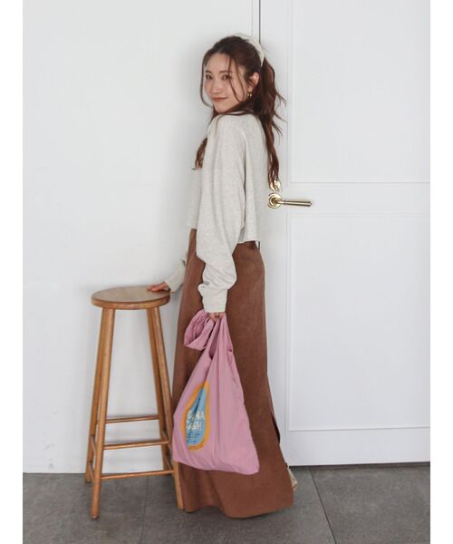 Ungrid（アングリッド）の「カラーロゴエコBAG（トートバッグ・レディース・ピンク/グリーン/ダークオレンジ/ブルー/アイボリー・FREE）」の18枚目の写真