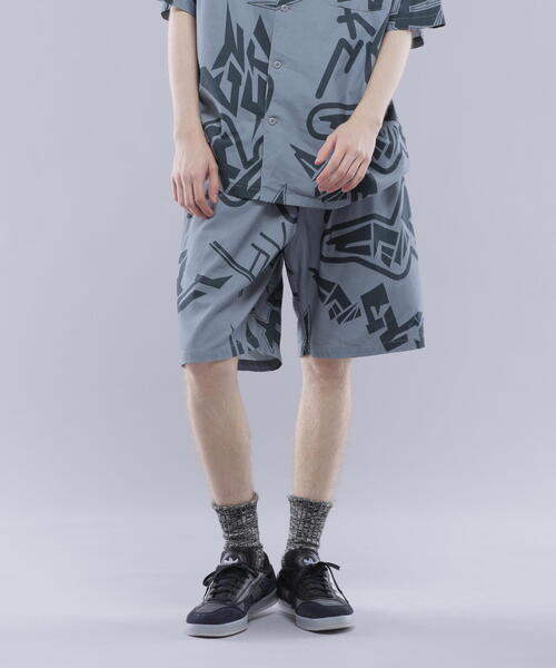 MANASTASH(マナスタッシュ)の「MANASTASH/マナスタッシュ KATAKANA MANALOHA SHORTS/カタカナマナロハショーツ(その他パンツ・メンズ・グレー/ブラック・L/M/2XL/XL)」の2枚目の写真