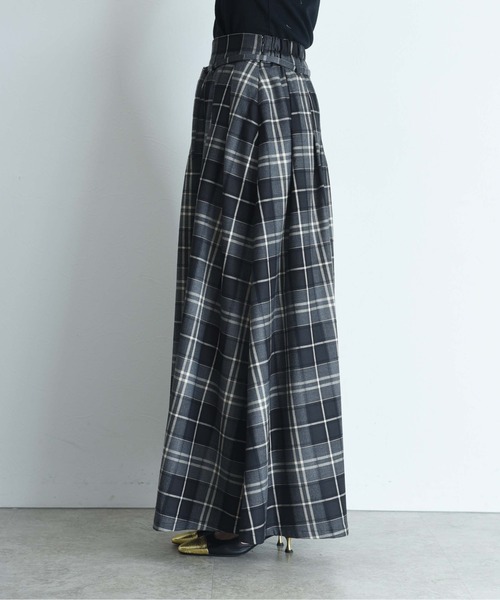 スリットロゴチェックタックプリーツスカート Eimee Law│Eimee Law