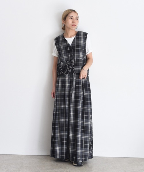 スリットロゴチェックタックプリーツスカート Eimee Law│Eimee Law