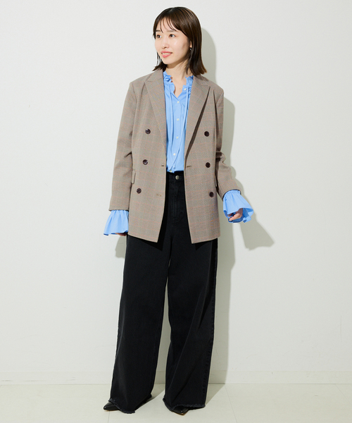 極美品✨ 2023 スローブイエナ ウォッシャブルダブルブレストジャケット M SLOBE IENA（スローブイエナ）の「ウォッシャブルダブルブレスト
