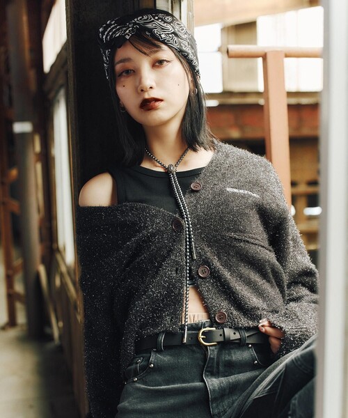 Subciety(サブサエティ)の「Glitter cardigan【WOMEN】(カーディガン/ボレロ・レディース・グリーン/ブラック・FREE)」の15枚目の写真