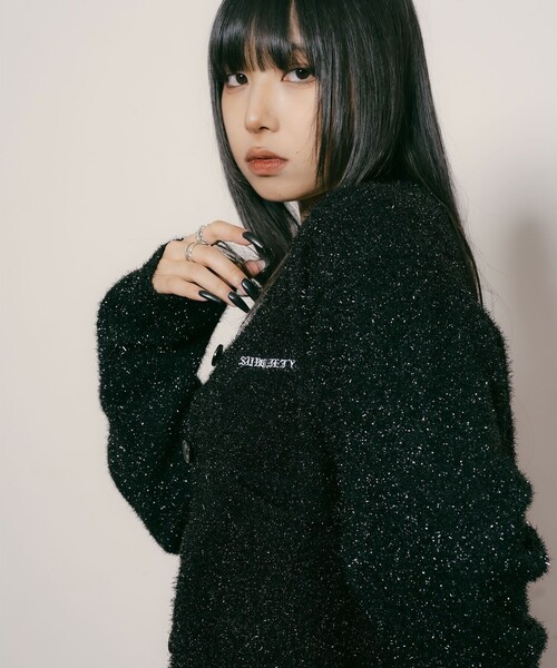 Subciety(サブサエティ)の「Glitter cardigan【WOMEN】(カーディガン/ボレロ・レディース・グリーン/ブラック・FREE)」の17枚目の写真
