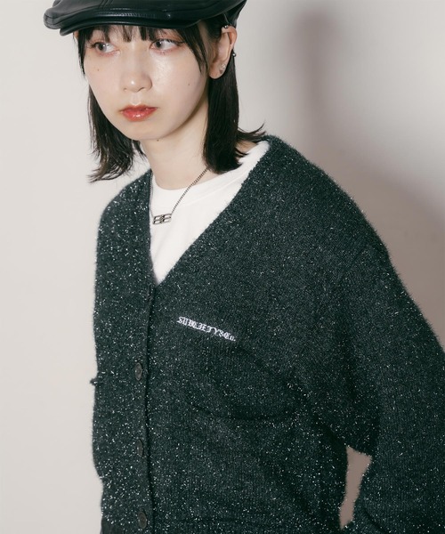 Subciety(サブサエティ)の「Glitter cardigan【WOMEN】(カーディガン/ボレロ・レディース・グリーン/ブラック・FREE)」の2枚目の写真