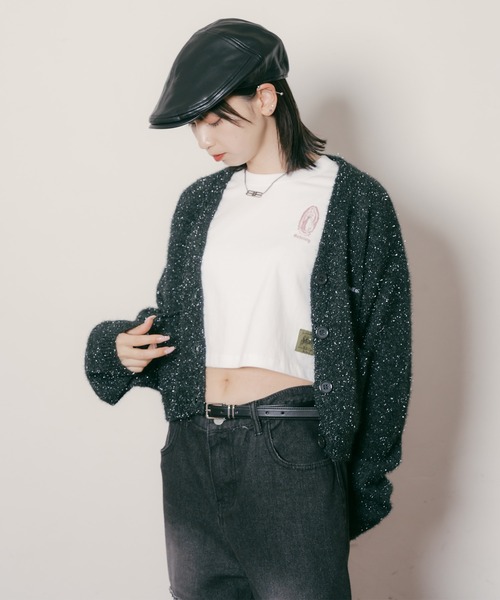 Subciety(サブサエティ)の「Glitter cardigan【WOMEN】(カーディガン/ボレロ・レディース・グリーン/ブラック・FREE)」の3枚目の写真