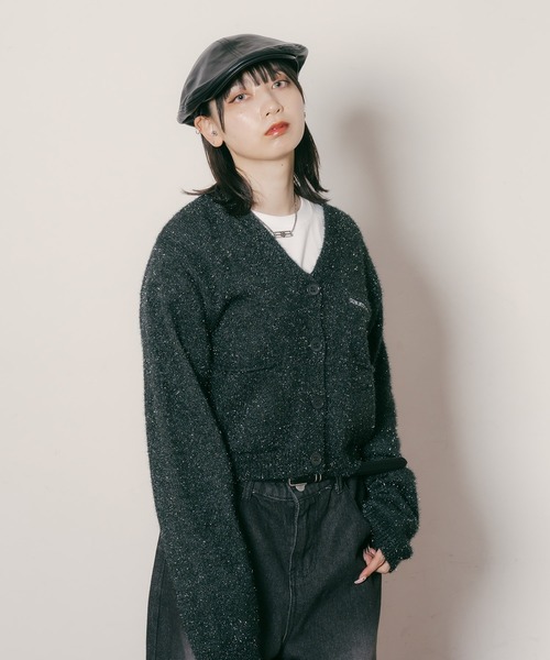 Subciety(サブサエティ)の「Glitter cardigan【WOMEN】(カーディガン/ボレロ・レディース・グリーン/ブラック・FREE)」の4枚目の写真