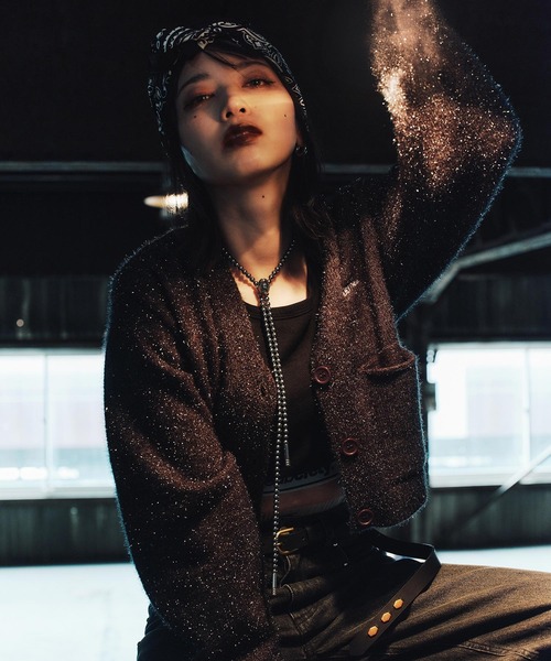 Subciety(サブサエティ)の「Glitter cardigan【WOMEN】(カーディガン/ボレロ・レディース・グリーン/ブラック・FREE)」の5枚目の写真
