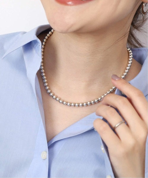 SLOBE IENA(スローブイエナ)の「《追加3》SLOBE メタルビーズショートネックレス(ネックレス・レディース・シルバー・FREE)」の3枚目の写真