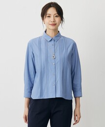 ストライプジャージー シャツライク カットソー