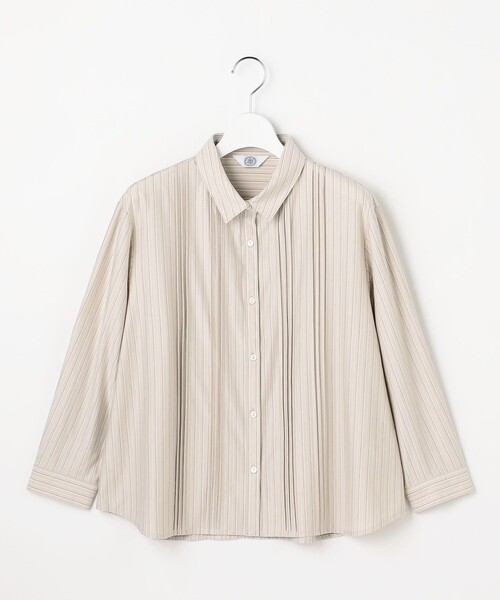 J.PRESS Ladies（J.プレス レディス）の「ストライプジャージー シャツライク カットソー（Tシャツ/カットソー・レディース・ダルブルー系1/ベージュ系1・SMALL）」の7枚目の写真