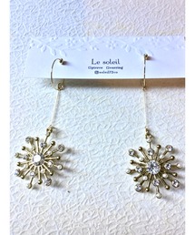 【Le soleil】綺麗めビジュー フープイヤリング(MA)