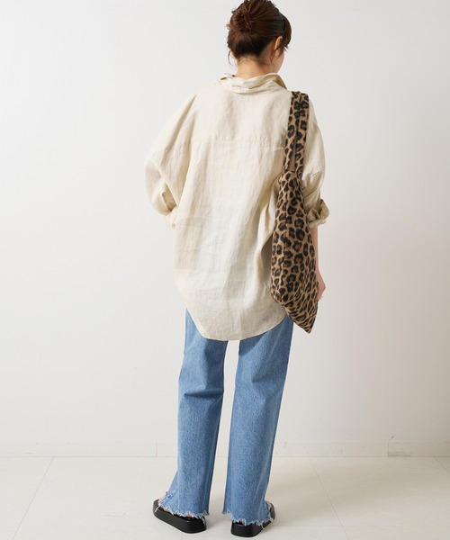 【限定値下げ】スピックアンドスパン 80リネンカシュクールビッグシャツ 追加》80リネンカシュクールビッグシャツ | スピック＆スパン