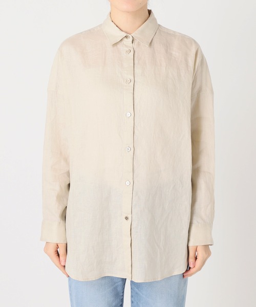 追加3》80リネンカシュクールビッグシャツ（シャツ/ブラウス）｜Spick