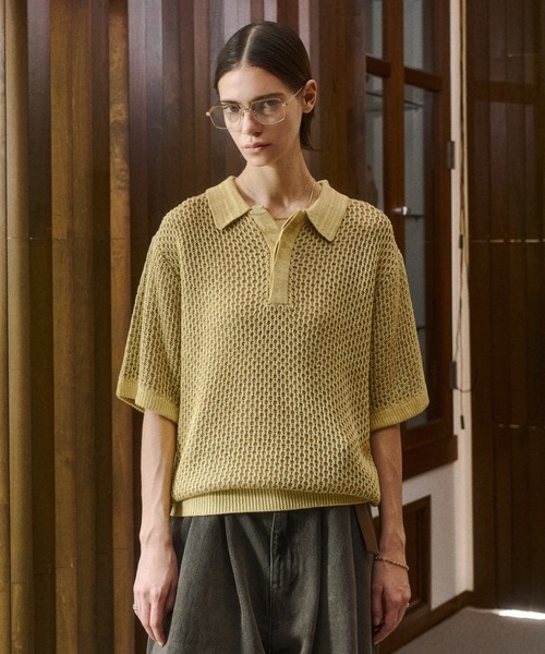 Multi Color Jacquard Knit Polo / マルチカラージャガードニットポロ