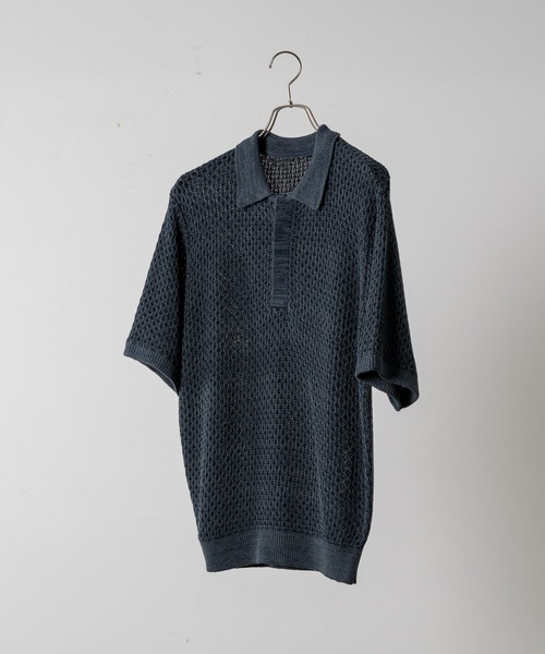 SOERTE マルチカラージャガードニットポロ MULTI COLLAR JACQUARD KNIT POLO/マルチカラージャガード