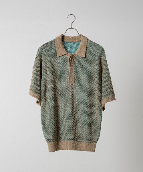 MULTI COLLAR JACQUARD KNIT POLO ／ soerte MULTI COLLAR JACQUARD KNIT POLO/マルチカラージャガード
