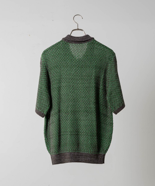 MULTI COLLAR JACQUARD KNIT POLO/マルチカラージャガード