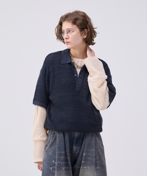 soerte（ソエルテ）の「MULTI COLLAR JACQUARD KNIT POLO/マルチ