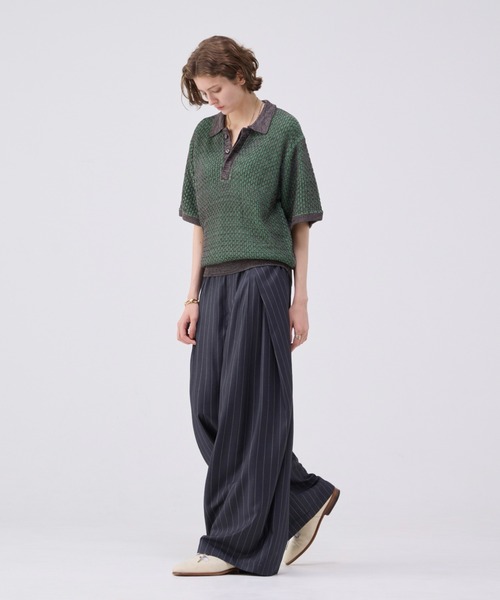 MULTI COLLAR JACQUARD KNIT POLO/マルチカラージャガード