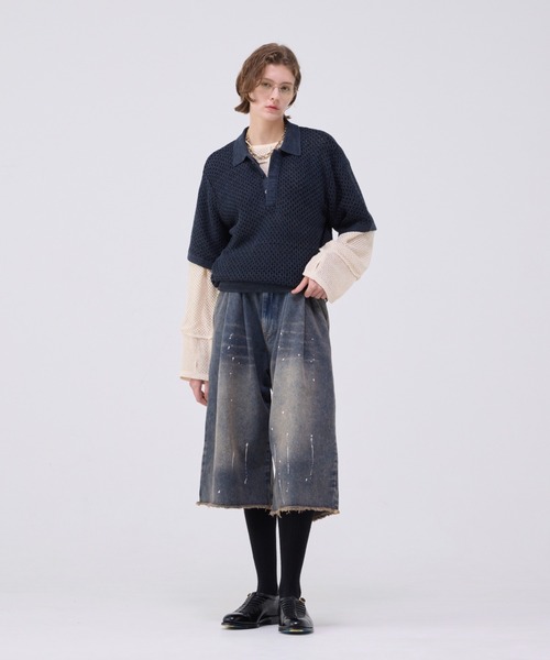 soerte（ソエルテ）の「MULTI COLLAR JACQUARD KNIT POLO/マルチカラージャガードニットポロ（ポロシャツ・メンズ・ベージュ/ブラック/ブラウン・3/2/1）」の20枚目の写真