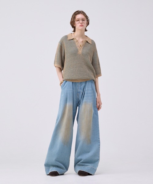 マルチカラージャガードニットポロ MULTI COLLAR JACQUARD KNIT POLO/マルチカラージャガード