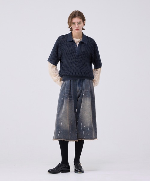 soerte（ソエルテ）の「MULTI COLLAR JACQUARD KNIT POLO/マルチカラージャガードニットポロ（ポロシャツ・メンズ・ベージュ/ブラック/ブラウン・3/2/1）」の18枚目の写真