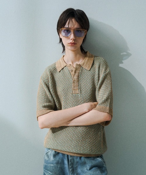 soerte(ソエルテ)の「Multi Color Jacquard Knit Polo / マルチカラージャガードニットポロ(ポロシャツ・メンズ・ベージュ/ブラウン/ブラック/グリーン・3/1/2)」の13枚目の写真