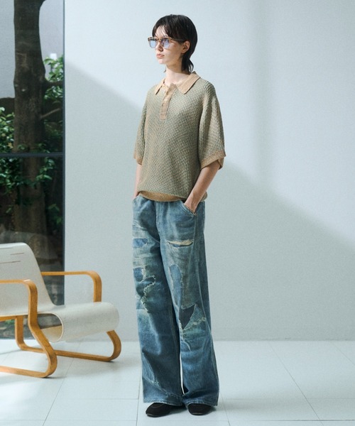 soerte(ソエルテ)の「Multi Color Jacquard Knit Polo / マルチカラージャガードニットポロ(ポロシャツ・メンズ・ベージュ/ブラウン/ブラック/グリーン・3/1/2)」の12枚目の写真