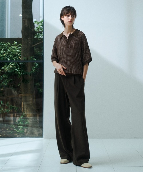 soerte(ソエルテ)の「Multi Color Jacquard Knit Polo / マルチカラージャガードニットポロ(ポロシャツ・メンズ・ベージュ/ブラウン/ブラック/グリーン・3/1/2)」の10枚目の写真