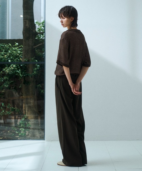 soerte(ソエルテ)の「Multi Color Jacquard Knit Polo / マルチカラージャガードニットポロ(ポロシャツ・メンズ・ベージュ/ブラウン/ブラック/グリーン・3/1/2)」の20枚目の写真