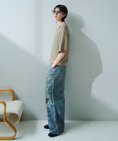 Multi Color Jacquard Knit Polo / マルチカラージャガードニットポロ