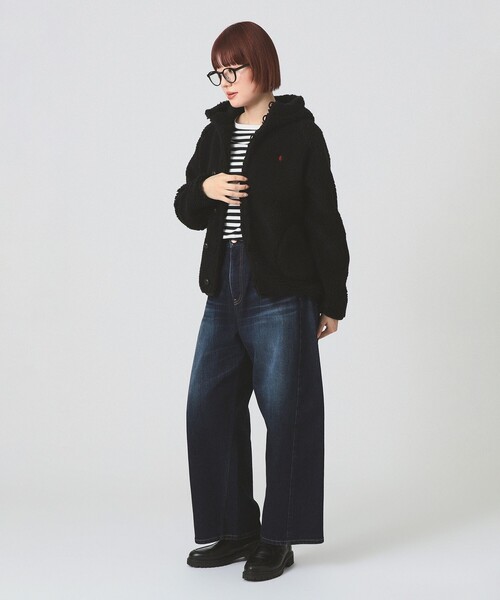 GYMPHLEX（ジムフレックス）の「Gymphlex / ボア フード ジャケット（ブルゾン・レディース・ブラック/ナチュラル・14/16）」の18枚目の写真