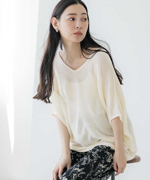 coca（coca）（コカ）の「ビックシルエットドルマンニット（Tシャツ/カットソー・レディース・ブラウン/アイボリー・M/L）」の9枚目の写真