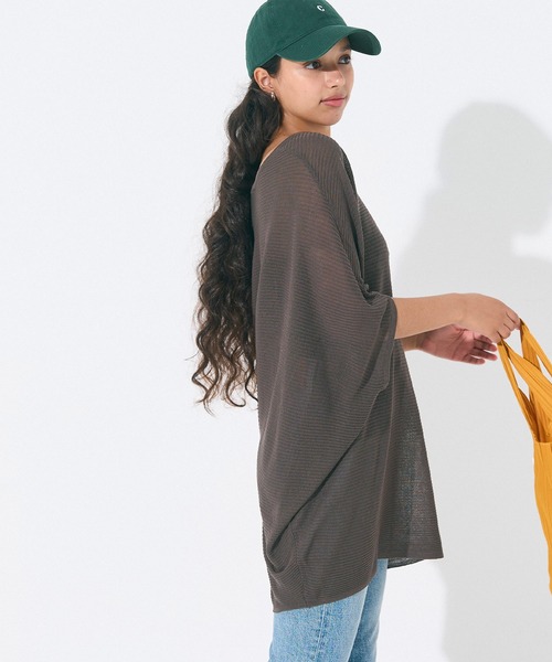 coca（coca）（コカ）の「ビックシルエットドルマンニット（Tシャツ/カットソー・レディース・ブラウン/アイボリー・M/L）」の11枚目の写真