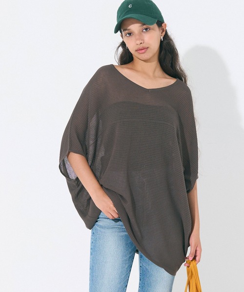 coca（coca）（コカ）の「ビックシルエットドルマンニット（Tシャツ/カットソー・レディース・ブラウン/アイボリー・M/L）」の13枚目の写真