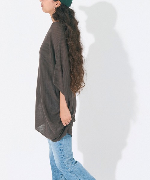 coca（coca）（コカ）の「ビックシルエットドルマンニット（Tシャツ/カットソー・レディース・ブラウン/アイボリー・M/L）」の14枚目の写真