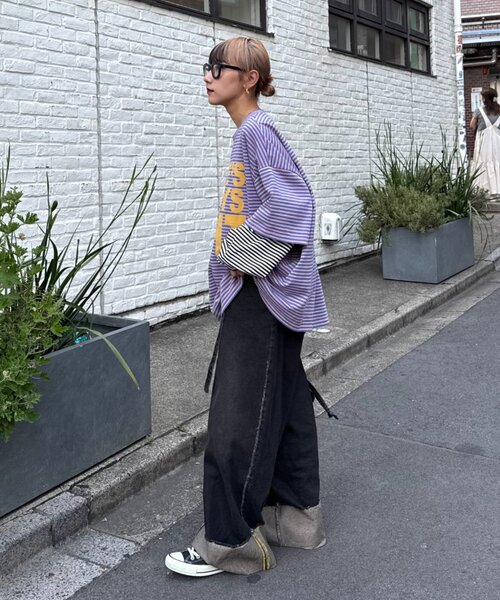 SOUNDSGOOOOD（サウンズグッド）の「【SG】ボーダーレイヤードロンTEE（Tシャツ/カットソー・メンズ・ピンク/グリーン・ONE SIZE）」の14枚目の写真