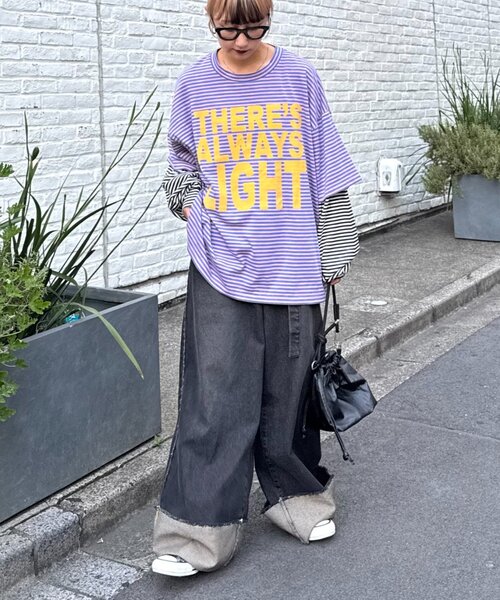 SOUNDSGOOOOD（サウンズグッド）の「【SG】ボーダーレイヤードロンTEE（Tシャツ/カットソー・メンズ・ピンク/グリーン・ONE SIZE）」の16枚目の写真