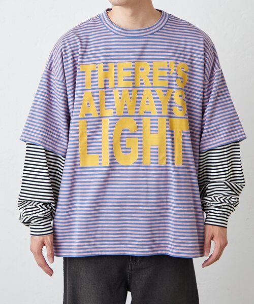 SOUNDSGOOOOD（サウンズグッド）の「【SG】ボーダーレイヤードロンTEE（Tシャツ/カットソー・メンズ・ピンク/グリーン・ONE SIZE）」の20枚目の写真