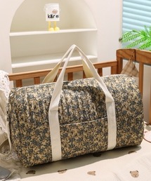 【大容量】総柄刺繍 キルティング ボストン トラベル ジムバッグ チェリー くま うさぎ