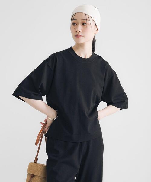 URBAN RESEARCH(アーバンリサーチ)の「ドライタッチハイゲージニットTシャツ(Tシャツ/カットソー・レディース・オフホワイト/ブラック・FREE)」の11枚目の写真