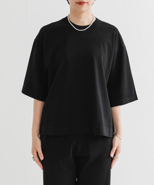 URBAN RESEARCH(アーバンリサーチ)の「ドライタッチハイゲージニットTシャツ(Tシャツ/カットソー・レディース・オフホワイト/ブラック・FREE)」の8枚目の写真