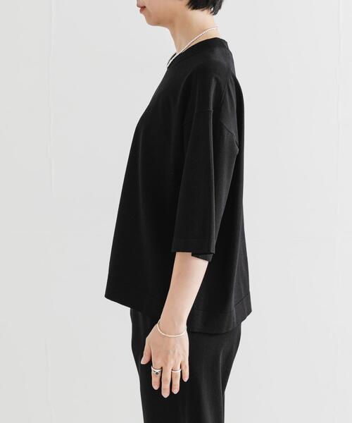 URBAN RESEARCH(アーバンリサーチ)の「ドライタッチハイゲージニットTシャツ(Tシャツ/カットソー・レディース・オフホワイト/ブラック・FREE)」の7枚目の写真